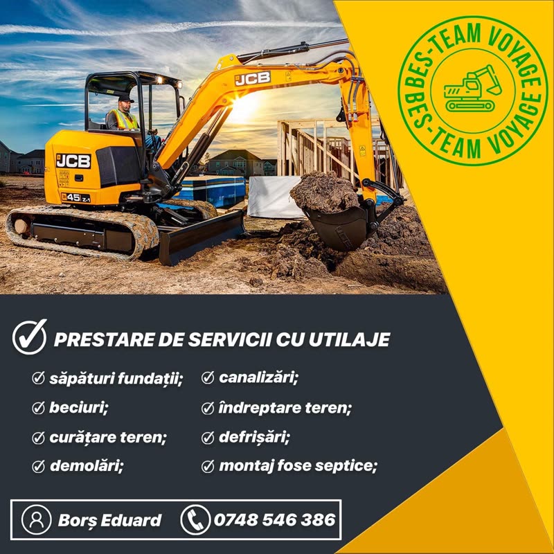 Mini excavator JCB – Terra Excavări Iași